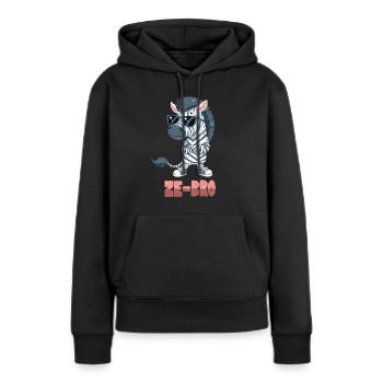 Zebra-Wortwitz - Frauen Premium Bio Hoodie - Schwarz - Vorne - Julia (174cm)