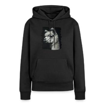 Alpaga Alpagas Alpaga - Sweat à capuche Premium bio Femme - noir - Devant - Julia (174cm)