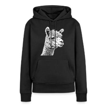 Alpaga Alpagas Alpaga - Sweat à capuche Premium bio Femme - noir - Devant - Julia (174cm)