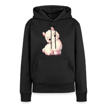 Alpaga Alpagas Alpaga - Sweat à capuche Premium bio Femme - noir - Devant - Julia (174cm)