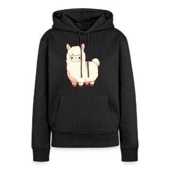 Alpaga Alpagas Alpaga - Sweat à capuche Premium bio Femme - noir - Devant - Julia (174cm)