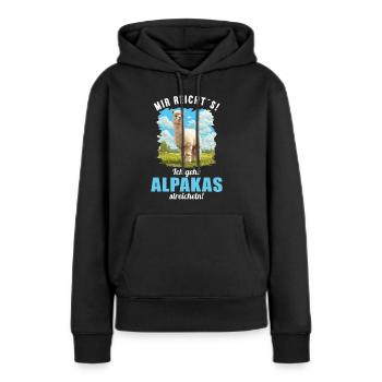 Alpaga Alpagas Alpaga - Sweat à capuche Premium bio Femme - noir - Devant - Julia (174cm)
