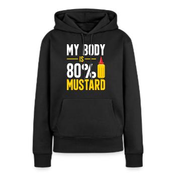 Senf Moutarde - Sweat à capuche Premium bio Femme - noir - Devant - Julia (174cm)