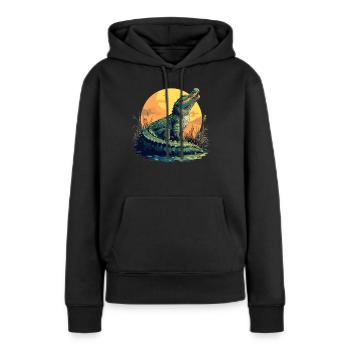 Alligatoren Alligator - Frauen Premium Bio Hoodie - Schwarz - Vorne - Julia (174cm)