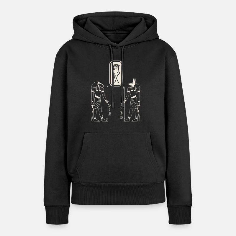 Ägyptisch osiris anubis thoth Hieroglyhen - Frauen Premium Bio Hoodie - Schwarz
