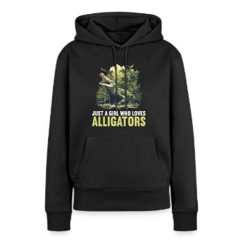 Alligatoren Alligator - Frauen Premium Bio Hoodie - Schwarz - Vorne - Julia (174cm)