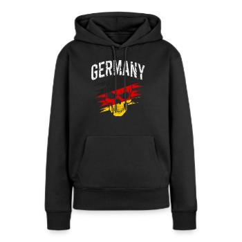 Allemagne Allemagne Allemand GER Almanya Alemania - Sweat à capuche Premium bio Femme - noir - Devant - Julia (174cm)
