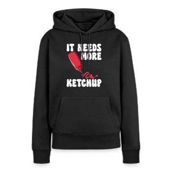 Ketchup Ketchup à la tomate - Sweat à capuche Premium bio Femme - noir - Devant - Julia (174cm)
