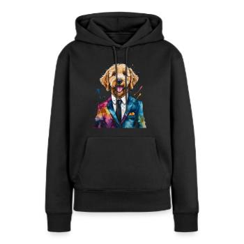 Costume Goldendoodle Chien Animal Design Imprimer - Sweat à capuche Premium bio Femme - noir - Devant - Julia (174cm)