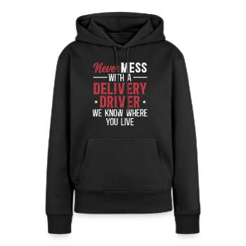 Lieferant Paket Lieferung - Frauen Premium Bio Hoodie - Schwarz - Vorne - Julia (174cm)