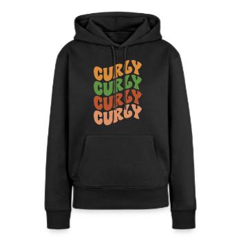 Cheveux bouclés Boucles afro Cheveux naturels - Sweat à capuche Premium bio Femme - noir - Devant - Julia (174cm)