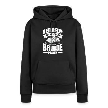 Pont - Sweat à capuche Premium bio Femme - noir - Devant - Julia (174cm)