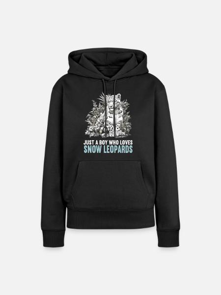 Snow Leopard Schneeleoparden Schneeleopard - Frauen Premium Bio Hoodie - Schwarz