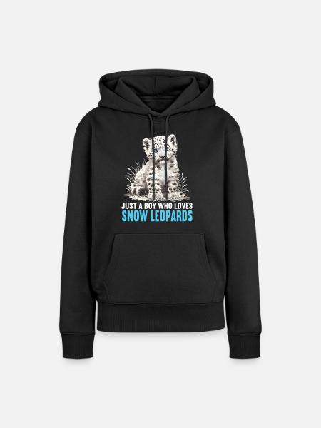 Snow Leopard Schneeleoparden Schneeleopard - Frauen Premium Bio Hoodie - Schwarz
