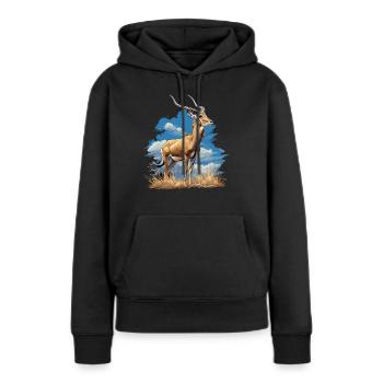 Antilope antilope antilope ouverte - Sweat à capuche Premium bio Femme - noir - Devant - Julia (174cm)