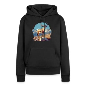 Antilope antilope antilope ouverte - Sweat à capuche Premium bio Femme - noir - Devant - Julia (174cm)