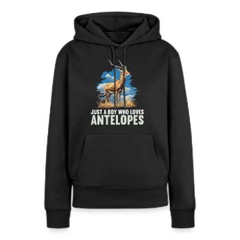 Antilope antilope antilope ouverte - Sweat à capuche Premium bio Femme - noir - Devant - Julia (174cm)