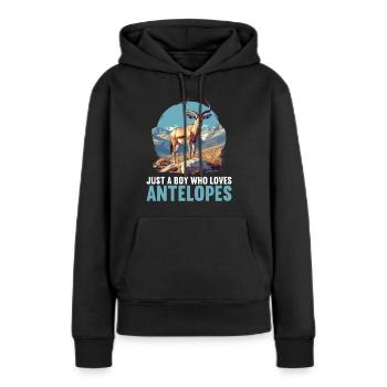 Antilope antilope antilope ouverte - Sweat à capuche Premium bio Femme - noir - Devant - Julia (174cm)