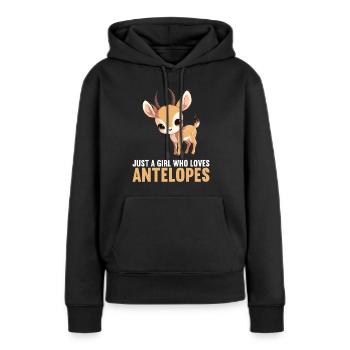 Antilope Antilope ouverte - Sweat à capuche Premium bio Femme - noir - Devant - Julia (174cm)