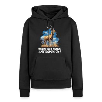 Antilope antilope antilope ouverte - Sweat à capuche Premium bio Femme - noir - Devant - Julia (174cm)