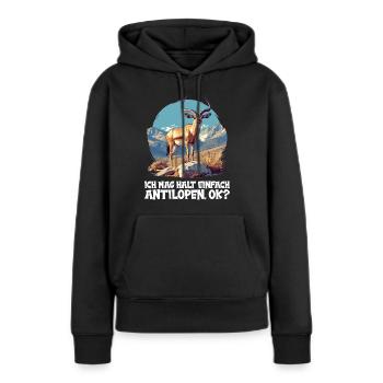 Antilope antilope antilope ouverte - Sweat à capuche Premium bio Femme - noir - Devant - Julia (174cm)