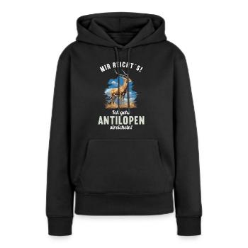 Antilope antilope antilope ouverte - Sweat à capuche Premium bio Femme - noir - Devant - Julia (174cm)