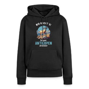 Antilope antilope antilope ouverte - Sweat à capuche Premium bio Femme - noir - Devant - Julia (174cm)