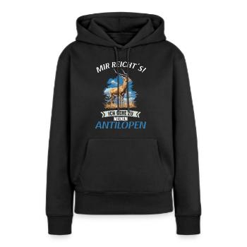 Antilope antilope antilope ouverte - Sweat à capuche Premium bio Femme - noir - Devant - Julia (174cm)