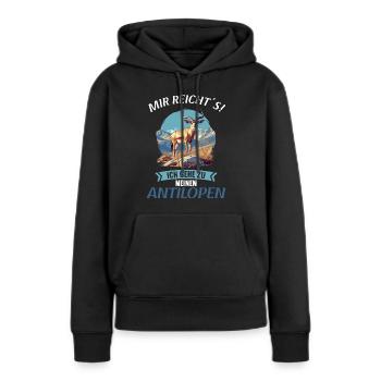 Antilope antilope antilope ouverte - Sweat à capuche Premium bio Femme - noir - Devant - Julia (174cm)