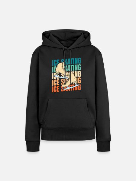 Schlittschuhlaufen - Frauen Premium Bio Hoodie - Schwarz