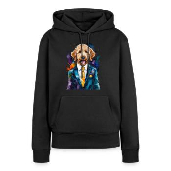 Costume Goldendoodle Chien Animal Design Imprimer - Sweat à capuche Premium bio Femme - noir - Devant - Julia (174cm)