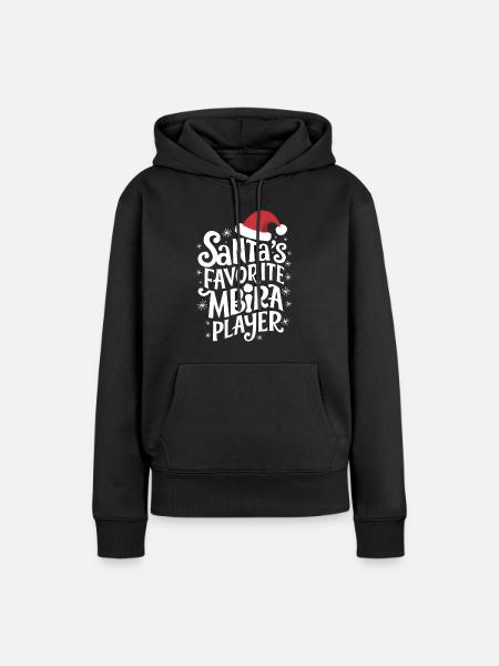 Idiophon Kalimba Geschenk - Frauen Premium Bio Hoodie - Schwarz