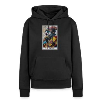 Tarot Cards Tarot Card The Fool The Fool - Women’s Premium Organic Hoodie - black - Front - Julia (174cm)