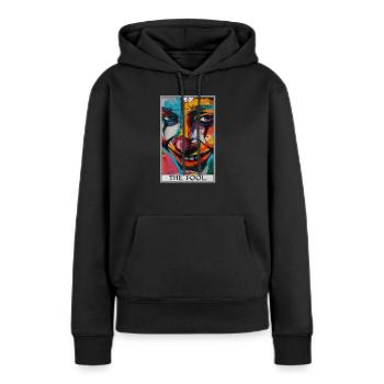 Tarot Cards Tarot Card The Fool The Fool - Women’s Premium Organic Hoodie - black - Front - Julia (174cm)