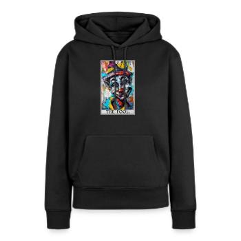Tarot Cards Tarot Card The Fool The Fool - Women’s Premium Organic Hoodie - black - Front - Julia (174cm)