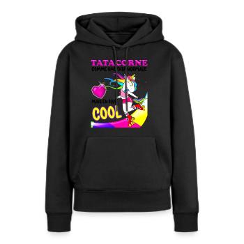 Auntie Love Auntie Vintage Unicorn 80s - Women’s Premium Organic Hoodie - black - Front - Julia (174cm)