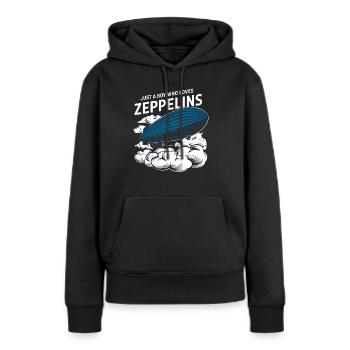 Luftschiff Zeppelin Geschenk - Frauen Premium Bio Hoodie - Schwarz - Vorne - Julia (174cm)