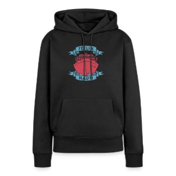 Sensation de croisière Nauti - Sweat à capuche Premium bio Femme - noir - Devant - Julia (174cm)