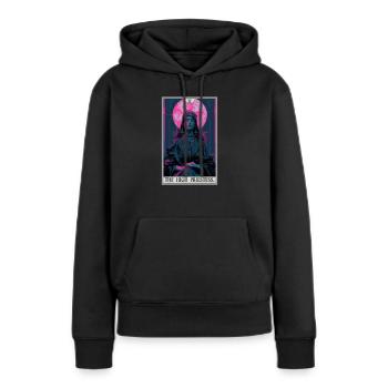 Carte de tarot La Grande Prêtresse La Grande Prêtresse - Sweat à capuche Premium bio Femme - noir - Devant - Julia (174cm)