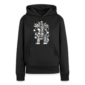 Dieu Maya Mythologie Maya Itzamna - Sweat à capuche Premium bio Femme - noir - Devant - Julia (174cm)