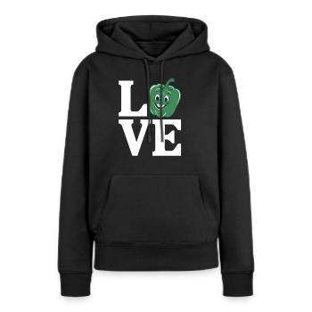 Paprika Geschenk - Frauen Premium Bio Hoodie - Schwarz - Vorne - Julia (174cm)
