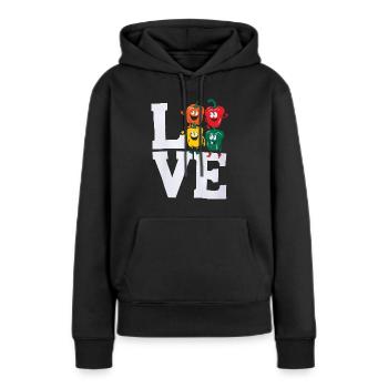 Paprika Geschenk - Frauen Premium Bio Hoodie - Schwarz - Vorne - Julia (174cm)