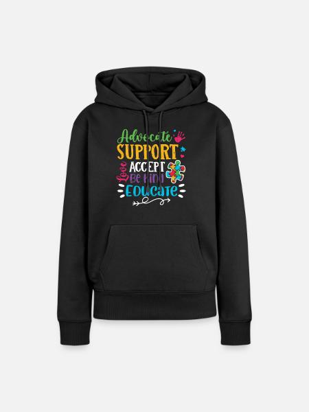Autismus - Frauen Premium Bio Hoodie - Schwarz