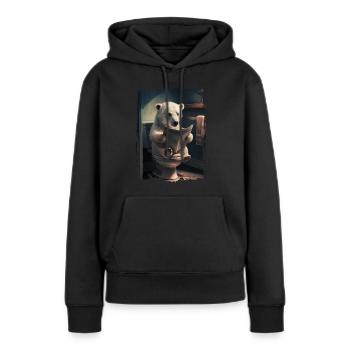Eisbär Polar Geschenk - Frauen Premium Bio Hoodie - Schwarz - Vorne - Julia (174cm)