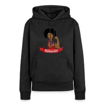 Woman Haiti Flag Haitian Pride Strength Courage - Women’s Premium Organic Hoodie - black - Front - Julia (174cm)