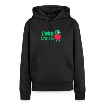 Zombie Zombie Chasseur de Zombie Apocalypse Cadeau - Sweat à capuche Premium bio Femme - noir - Devant - Julia (174cm)