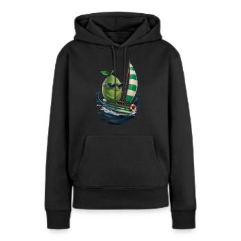 Frucht Limette Bootfahren Geschenk - Frauen Premium Bio Hoodie - Schwarz - Vorne - Julia (174cm)