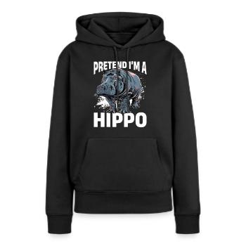 Hippo Hippopotamus Animal Pretend I'm A Hippo - Frauen Premium Bio Hoodie - Schwarz - Vorne - Julia (174cm)