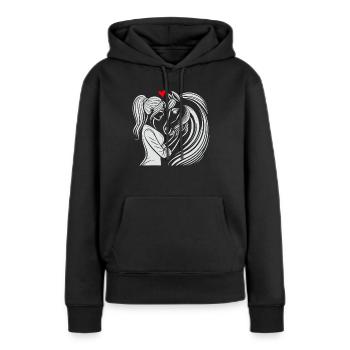 Pferd, Reiten, Reiterin, Pferdebesitzer, Reitsport - Frauen Premium Bio Hoodie - Schwarz - Vorne - Julia (174cm)