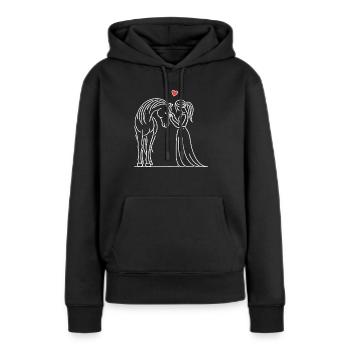 Pferd, Reiten, Reiterin, Pferdebesitzer, Reitsport - Frauen Premium Bio Hoodie - Schwarz - Vorne - Julia (174cm)